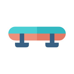 Fototapeta premium Retro minimal bench illustration with rounded edges on black background stock photo