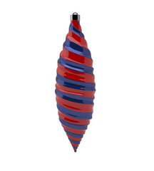 Glossy Red and Blue Swirl Christmas Ornament for Festive Patriotic Holiday Decoration Design