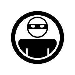 Vector illustration of single isolated thief icon 