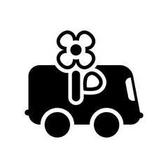 Vector illustration of single isolated flower delivery icon 
