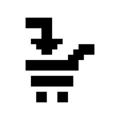 Fototapeta premium Vector illustration of single isolated pixel pc icon