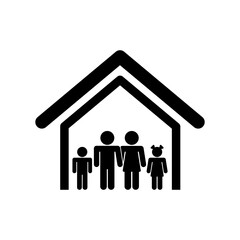 Vector illustration of single isolated family home icon