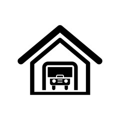 Vector illustration of single isolated garage icon