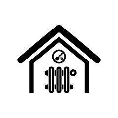 Vector illustration of single isolated home temperature icon