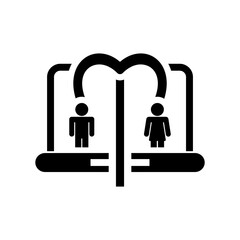 Vector illustration of single isolated love chat icon