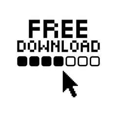 Vector illustration of single isolated free download icon