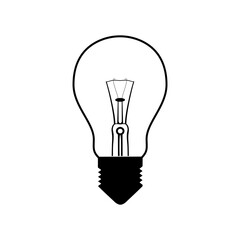 Vector illustration of single isolated light bulb icon