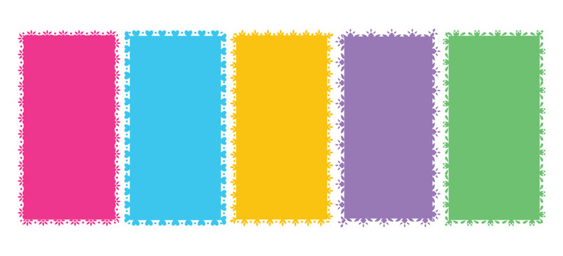 Mexican pattern frame design vector illustration. Ethnic hispanic traditional background element.