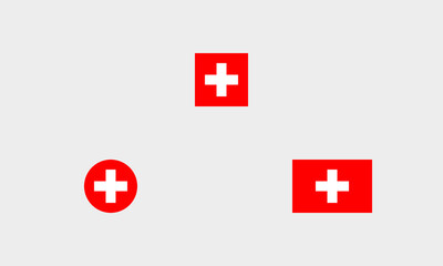 3-er Set Flagge Schweiz &ndash; Professionelle Varianten (1:1 / Rund / Schweizerflagge zur See 2:3)