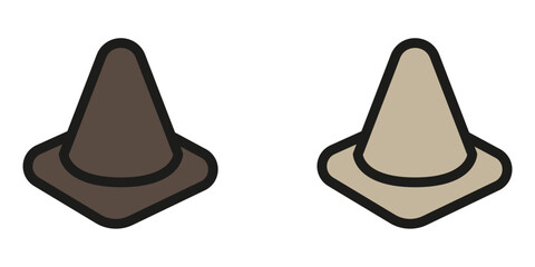 Two traffic cones for safety and construction, ideal for road work illustrations and hazard awareness campaigns, keeping drivers alert and projects secure