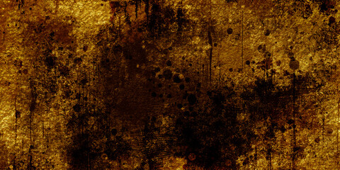 Abstract gold grunge texture with dark stains