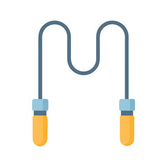 Isolated flat icon of a blue and orange jump rope on black background