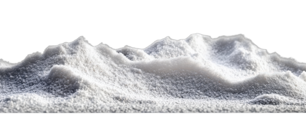 White snowy landscape with irregular peaks and smooth surface