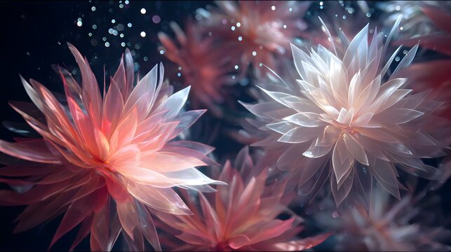 Dreamy floral background with soft translucent petals a delicate and ethereal design for wallpapers invitations and artistic projects