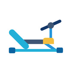Recumbent Stepper Machine Flat Graphic Illustration on a Black Background