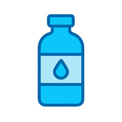 Clean water bottle icon graphic design against black background for hydration themes