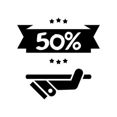 50% Label icon