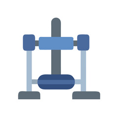 Flat style illustration of a chest press machine for gym equipment concept
