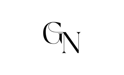 GN initial letters logo or GN monogram logo