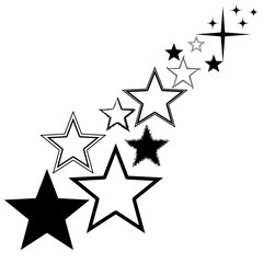 black and white stars