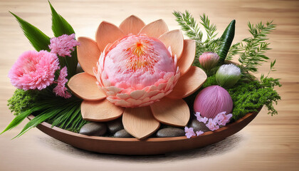 Wabi Sabi Flower Arrangement Illustration