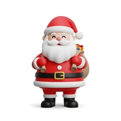 Cheerful Santa Claus figurine with red suit and white beard, classic Christmas decoration for holiday displays and festive seasonal arrangements.