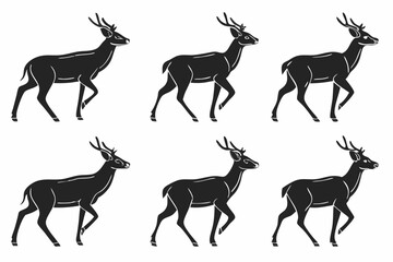 Collection of minimalist deer outline icons for various designs