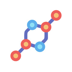 Abstract connectivity network with nodes and links against a black background