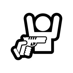Fototapeta premium Robbery with gun