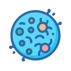 Abstract representation of virus, depicting infectious disease and spread on black background