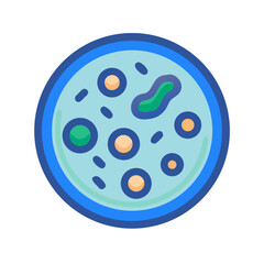 Petri dish with bacteria or cells for medical research and educational purposes