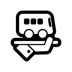 Hotel icon. Bus service.