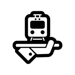 Travel icon. Train service.