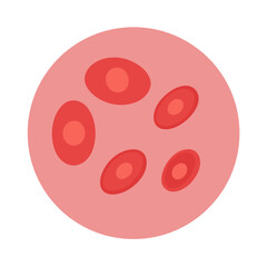 Abstract round shape with red ellipses, a simple and clean visual asset