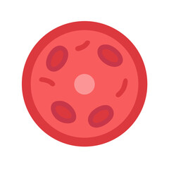 Abstract vector of a red sphere with inner shapes and a round point