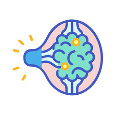 Creative brain idea bulb with shining light vector illustration concept design.