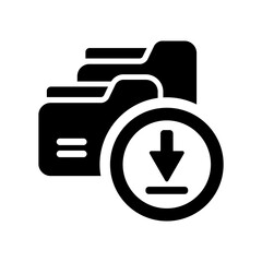 Folders multiple downlad - Flat minimal icon