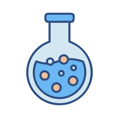 Science Flask with Bubbles Inside, representing chemical reaction or a laboratory experiment