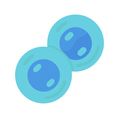 Cell division illustration depicting two cells going through mitosis process on black