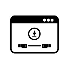 Cable download set - Vector flat minimal icon