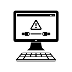Cable connection to computer - Error alert notice - Vector flat 