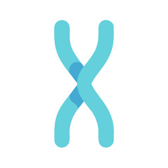 Chromosome illustration on black background representing genetics, biology, or medical science