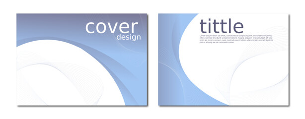 Business Cover with Smooth Blue Curve Elements