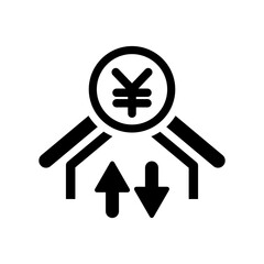 Obraz premium Money transfer icon - Yen