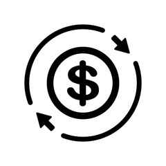 Money trade flat icon - Dollars