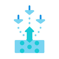 Data flow graphic with multiple inputs combining into a unified data output