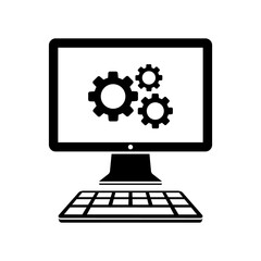 Computer settings flat icon