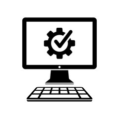 Computer setup flat icon