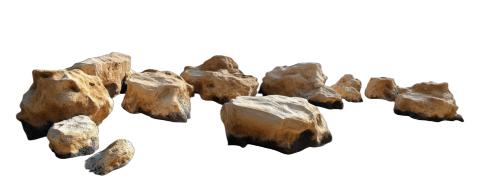 A group of natural stones arranged in an outdoor setting