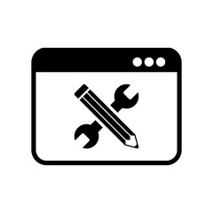 Obraz premium Wrench and pencil - Project vector icon
